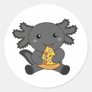 Adesivo Snaxolotl Axolotl Lover Cute Animais Pizza Clássic