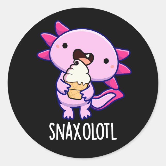 Adesivo Snaxolotl Funny Axolotl Pun Dark BG (Frente)