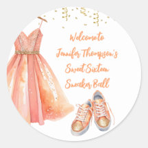 Sneaker Ball Sweet 16 Peach e Dourada Glitter