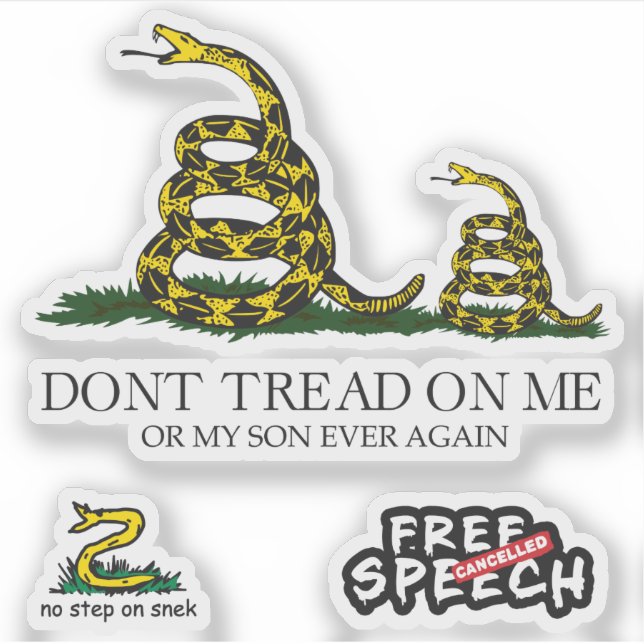 Adesivo Snekright gadsden flag parody memes x6 (Frente)