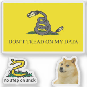 Adesivo Snekright gadsden flag parody memes x6