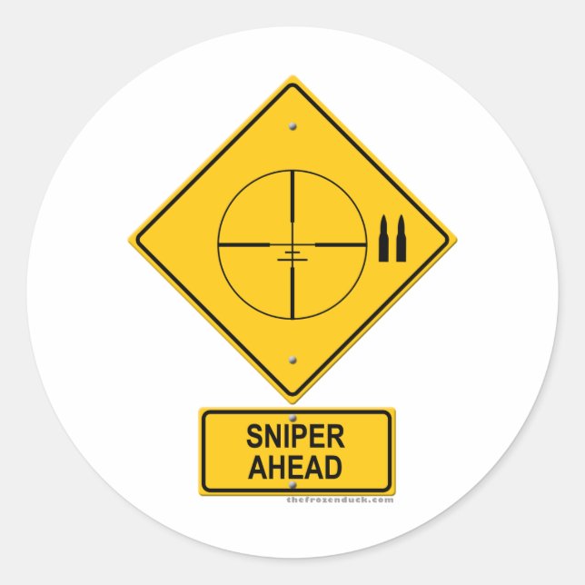 Adesivo Sniper Ahead Warning Sign (Crosshairs) (Frente)