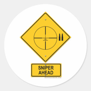Adesivo Sniper Ahead Warning Sign (Crosshairs)