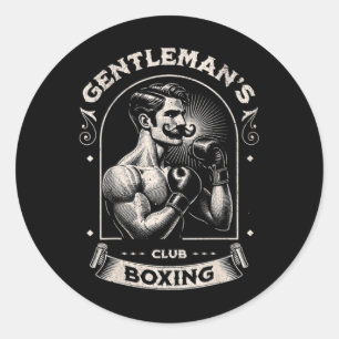 Adesivo #snirt Clube de Boxe Gentleman Retro Com Caixa Mot