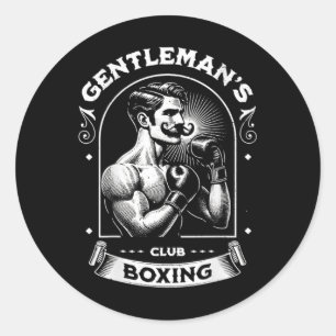Adesivo #snirt Clube de Boxe Gentleman Retro Com Caixa Mot