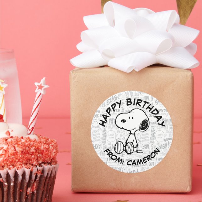 Adesivo Snoopy em Histórias em quadrinhos brancas pretas | (Festa)