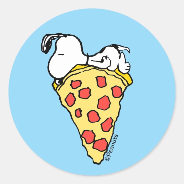 Adesivo Snoopy | Fatia de Pizza Sonolenta (Frente)
