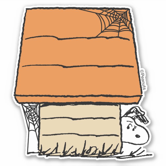 Adesivo Snoopy Halloween Spider Web Doghouse (Frente)