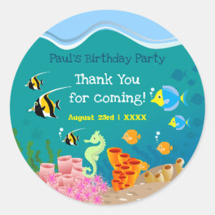 Adesivo Snorkeling com festa de aniversário de aquário tro