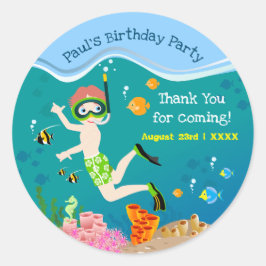 Adesivo Snorkeling com festa de aniversário de aquário tro