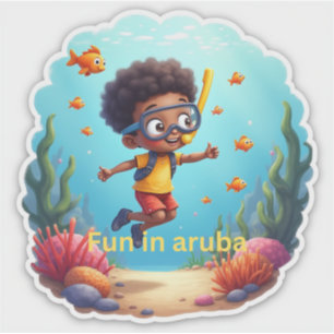 Adesivo Snorkeling se diverte em aruba