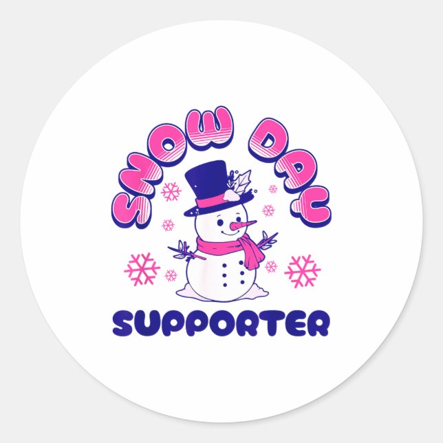 Adesivo Snow Day Suprter, Funny Teacher Snowman Christmas  (Frente)
