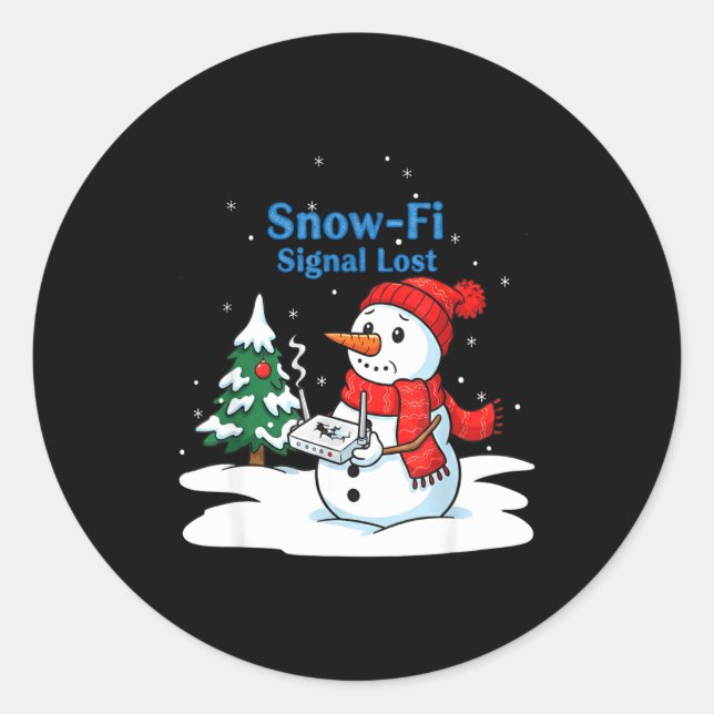 Adesivo Snow-fi Signal Lost Funny Christmas Snowman Wifi  (Frente)