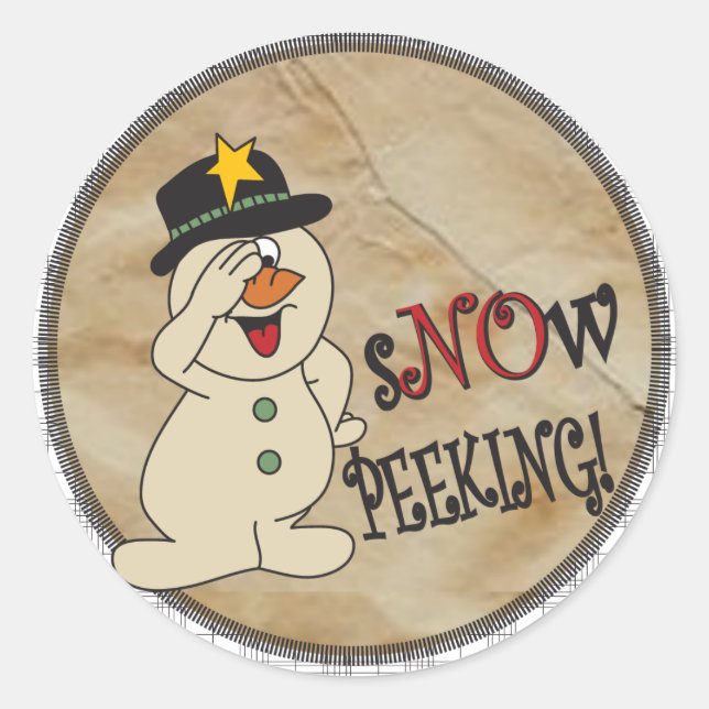 Adesivo Snow Peeking Snowman (Frente)