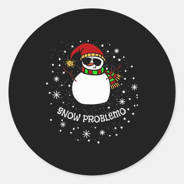 Adesivo Snow Problemo Funny Christmas Snowman  (Frente)