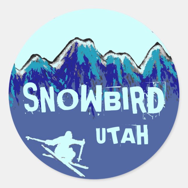 Adesivo Snowbird Utah tema "Snowboarder" (Frente)
