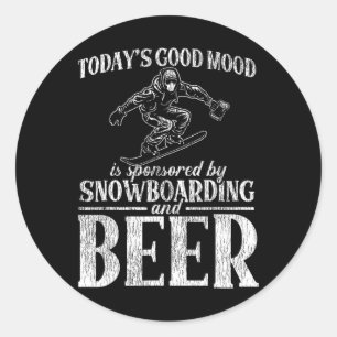 Adesivo Snowboard Beer Beer hoje é o bom humor