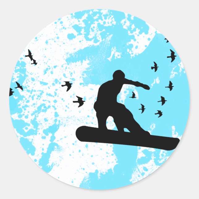 Adesivo Snowboard com pássaros. (Frente)