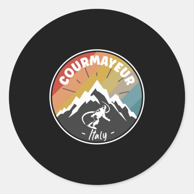 Adesivo Snowboard Courmayeur Italy (Frente)