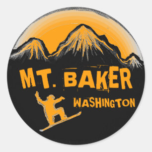 Adesivo Snowboard do Monte Baker Washington