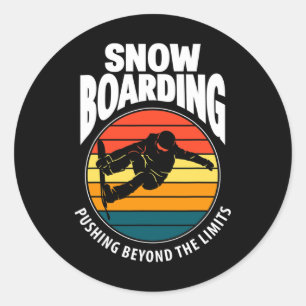 Adesivo Snowboard Empurrando Os Limites Da Neve Engraçada