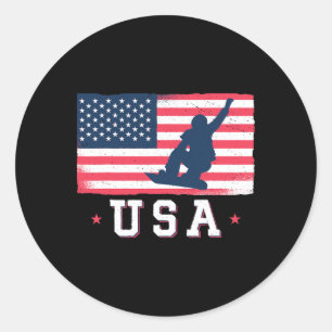 Adesivo Snowboard Estados Unidos Bandeira Americana Snowbo