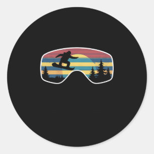 Adesivo Snowboard Goggles Vintage Mountain Snowboard Re
