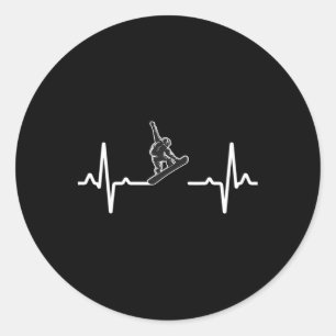 Adesivo Snowboard Heartbeat Snowboarder Freestyle Snow Mou