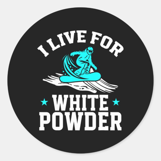 Adesivo Snowboard I Live For White Powell Sno (Frente)