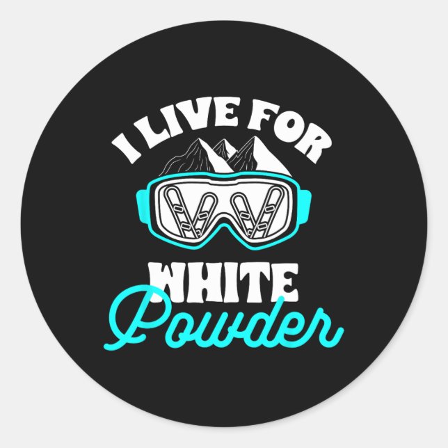Adesivo Snowboard I Live For White Powr Snowboard Gog (Frente)