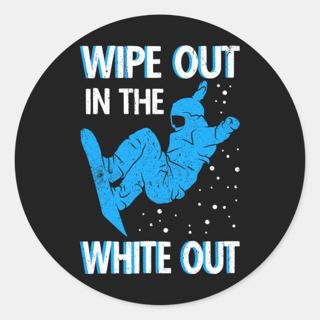 Adesivo Snowboard Limpa No Sno White Out Ski Resort (Frente)