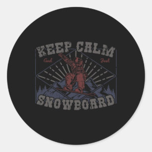 Adesivo Snowboard Mantenha Calma Vintage Retro Snowording