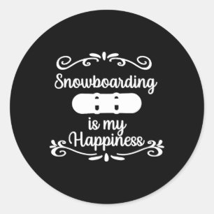 Adesivo Snowboard Me Faz Feliz Presente De Snowboard