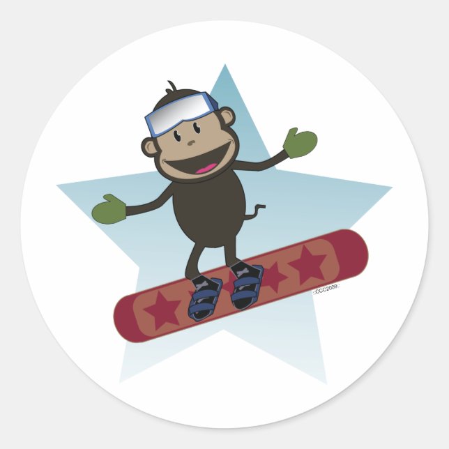 Adesivo Snowboard Monkey Sticker (Frente)