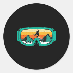 Adesivo Snowboard - Retro Goggles Wintersport Lover Snowb