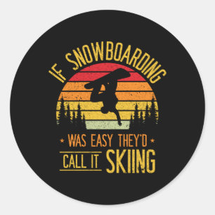 Adesivo Snowboard Retro Skiing No Snowboarder