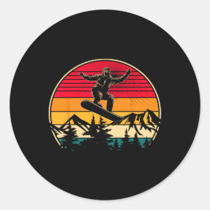Adesivo Snowboard Retro Sunset Style Snowboard Winter S