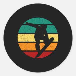 Adesivo Snowboard Retro Sunset Winter Sports Alpier