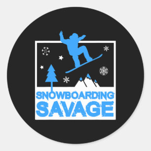 Adesivo Snowboard Savage Crianças Legal Neve Livre para Jo