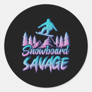Adesivo Snowboard Savage Funny Snowboarder Kids Snowboardi
