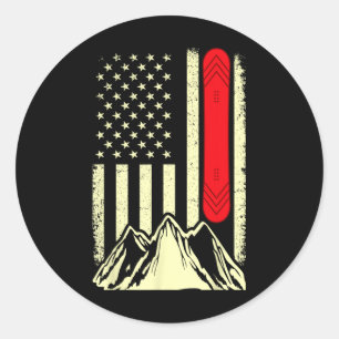Adesivo Snowboard Skiboard Snowboard American Flag Snowbo
