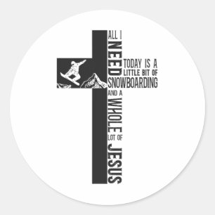 Adesivo Snowboard Snowboard Jesus Faith Cross