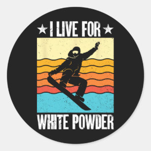 Adesivo Snowboard Snowboard Outfit Eu Vivo Para White Pow