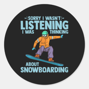 Adesivo Snowboard Sports Encantado Engraçado Dirigindo Sno