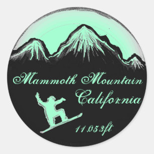 Adesivo Snowboard stickers da Mammoth Mountain na Califórn