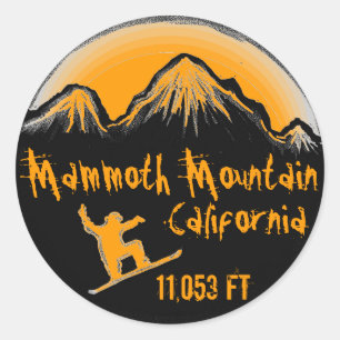 Adesivo Snowboard stickers da Mammoth Mountain na Califórn