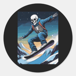 Adesivo Snowboard Streetwear Snowboard Skull Snowboarde