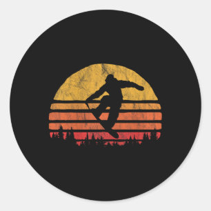 Adesivo Snowboard Sunset - Retro Vintage Snowboarder