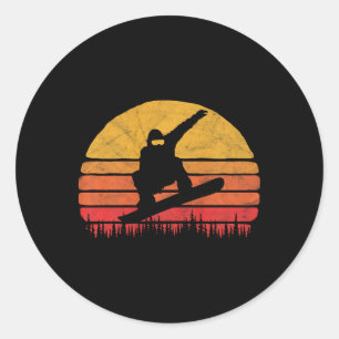 Adesivo Snowboard Sunset - Retro Vintage Snowboarder 1