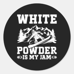 Adesivo Snowboard White Powder Snow Winter Snowboard